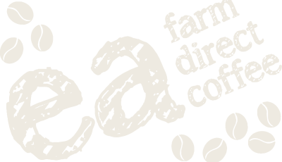 Logo of Ethical Addictions, farm direct coffee - white