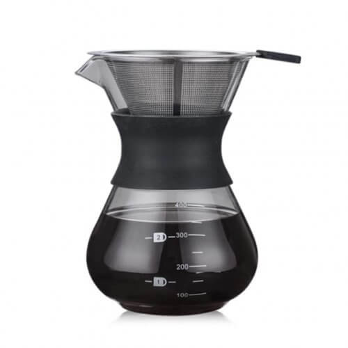 Glass pour-over coffee brewer