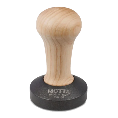 COFFEE TAMPER WITH TEFLON BASE AND WOOD HANDLE 58MM